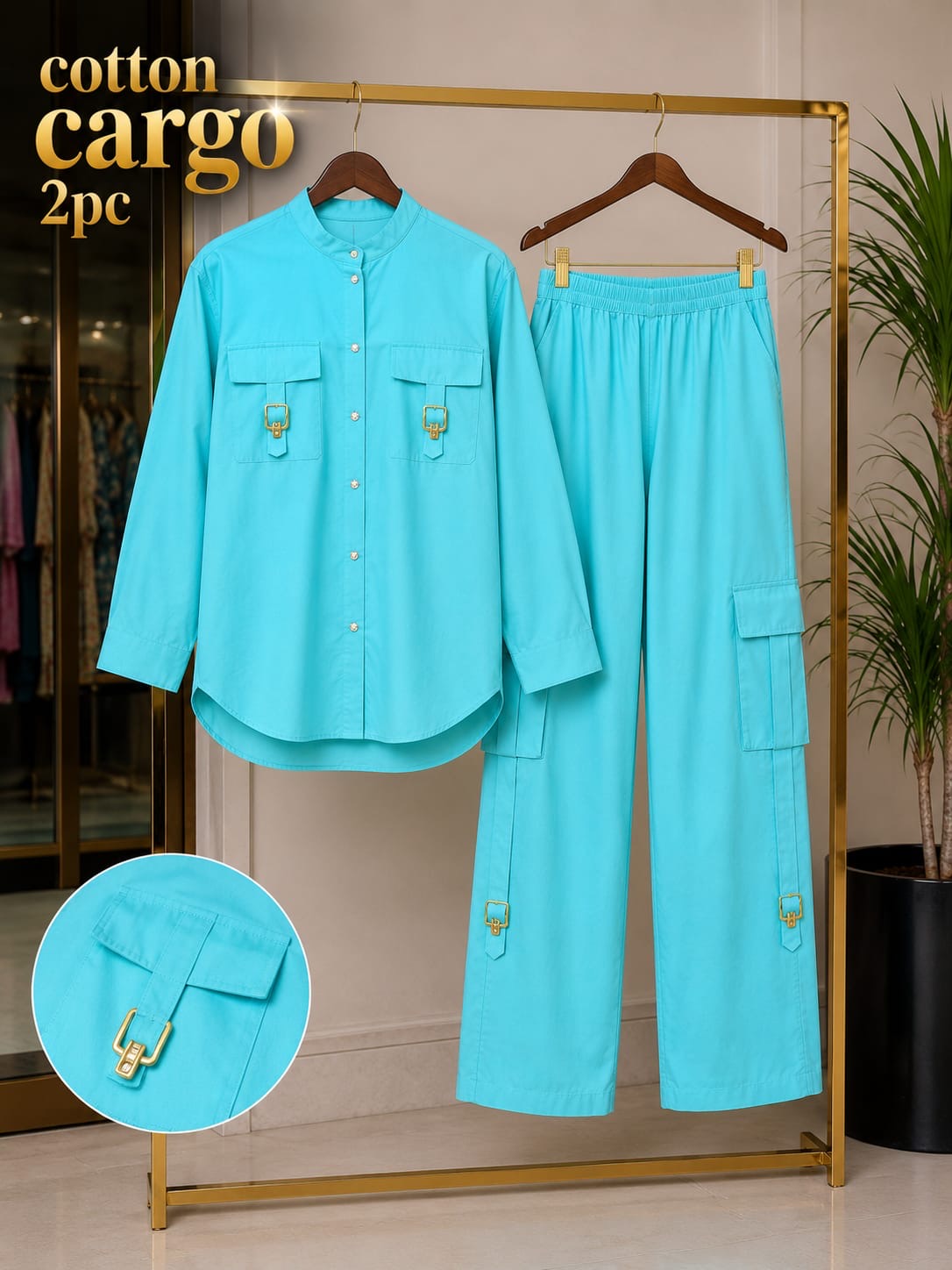 Cotton Cargo Pocket Style 2PC Stitch