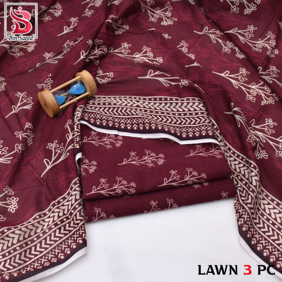 BIN SAEED LAWN 3PC COLLECTION 2026