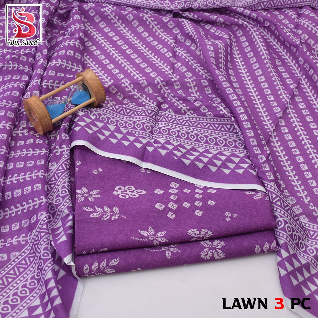 BIN SAEED LAWN 3PC COLLECTION 2026