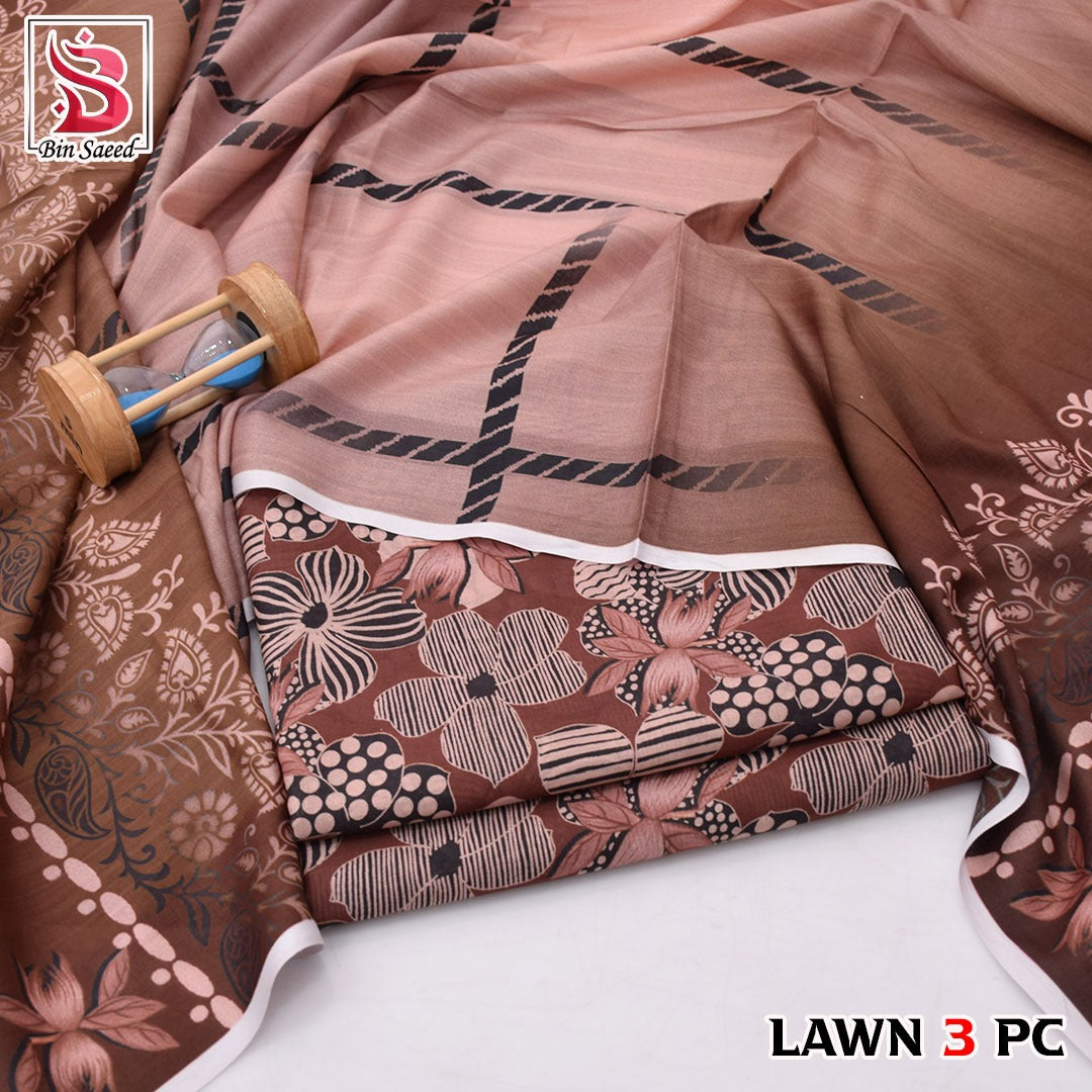 BIN SAEED LAWN 3PC COLLECTION 2026