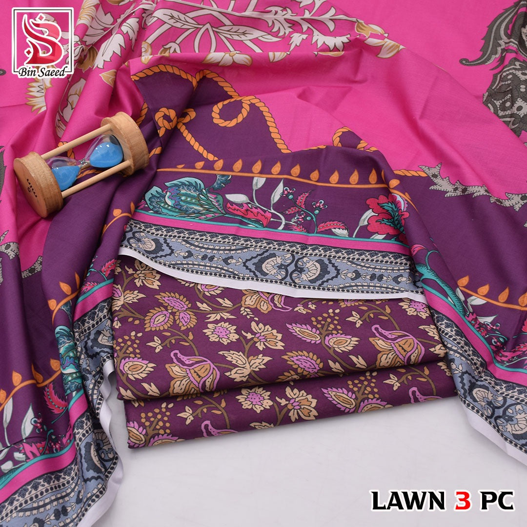 BIN SAEED LAWN 3PC COLLECTION 2026