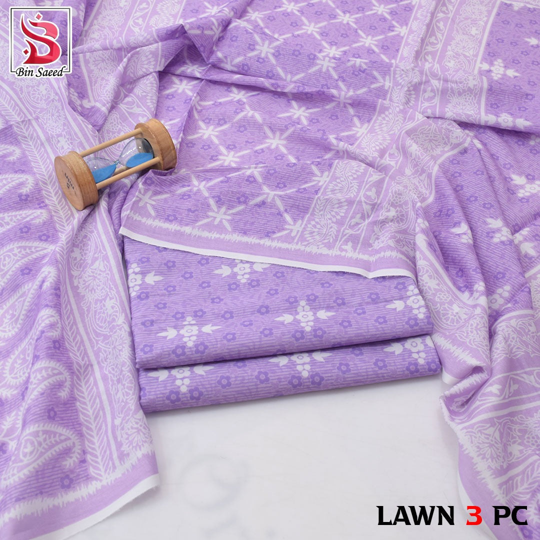 BIN SAEED LAWN 3PC COLLECTION 2026