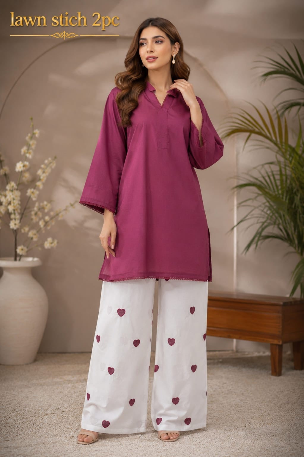 Waniya Noor lawn stitch 2PC