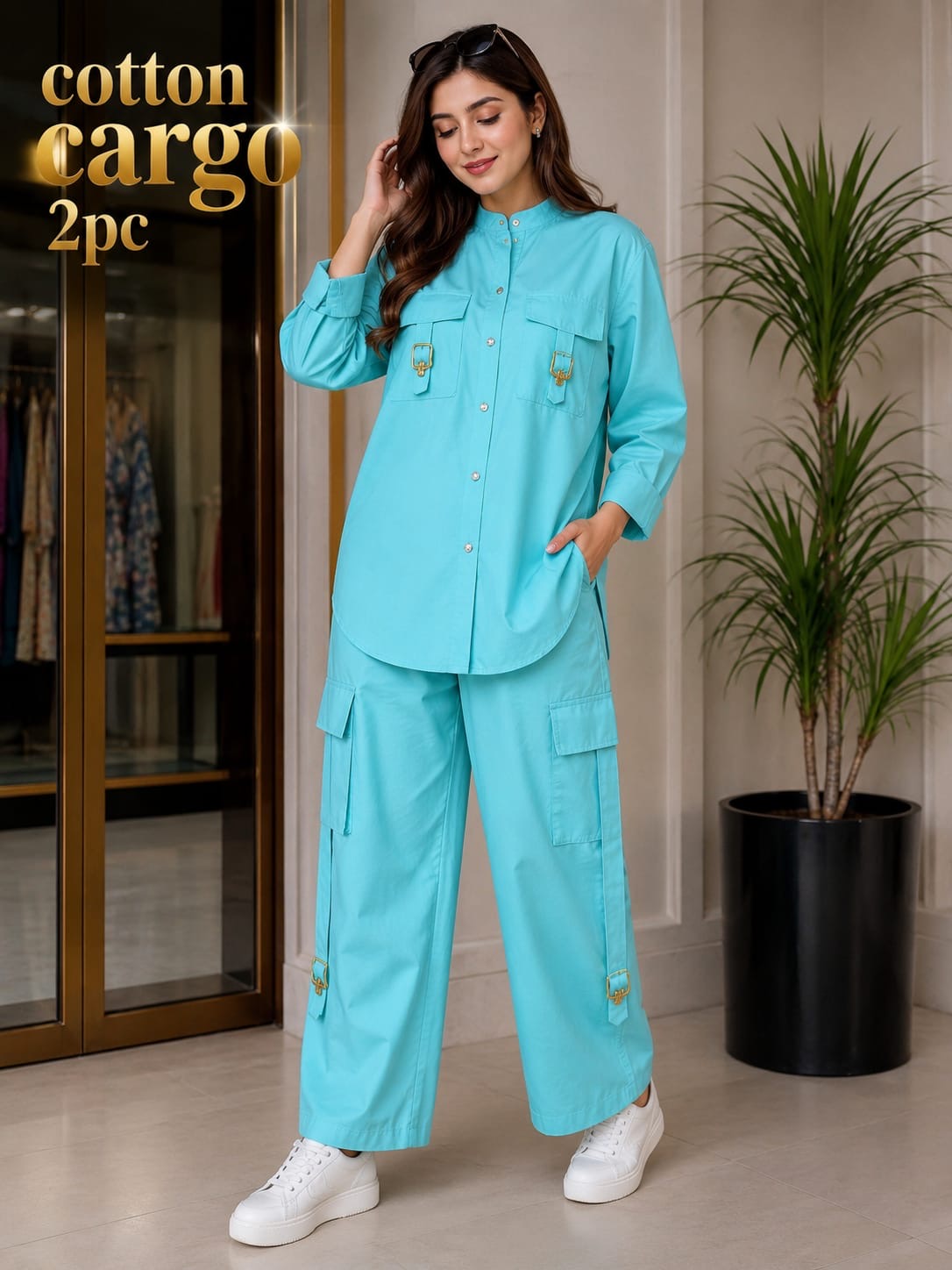 Cotton Cargo Pocket Style 2PC Stitch