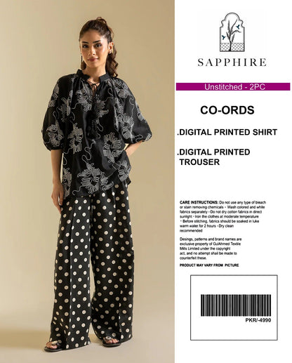 Sapphire Digital Printed Co-Ords Set (Shirt & Trouser)