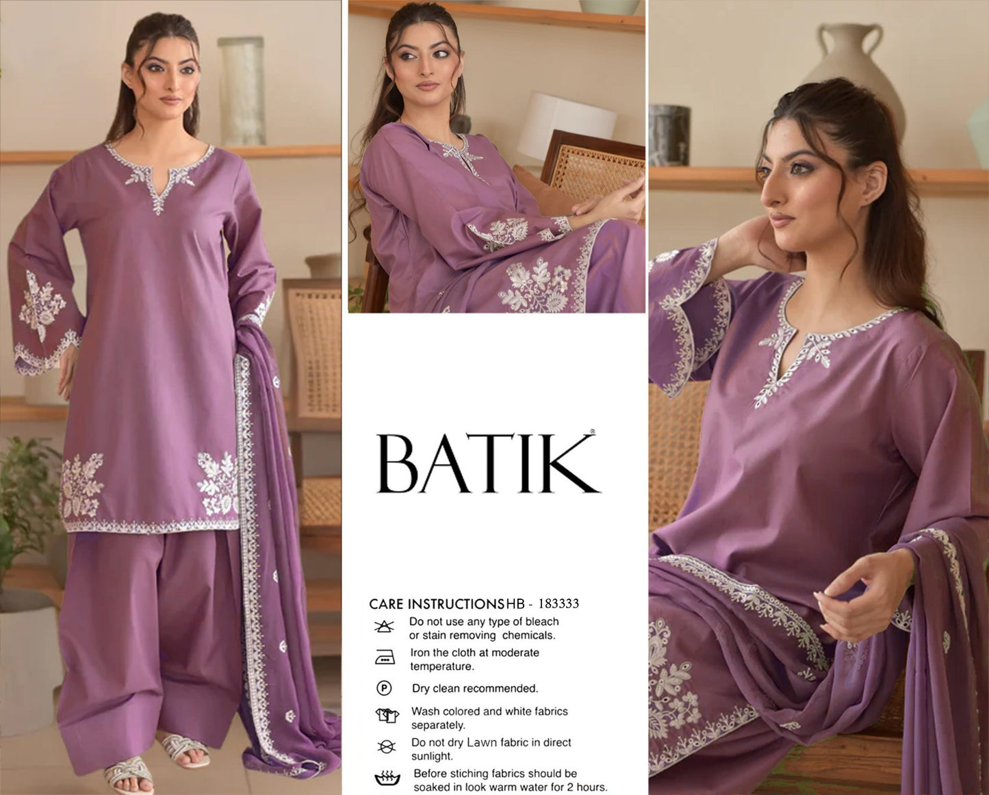 BATIK SUMMER LAWN EMBOIDERED 3 PCS  COLLECTION 2026