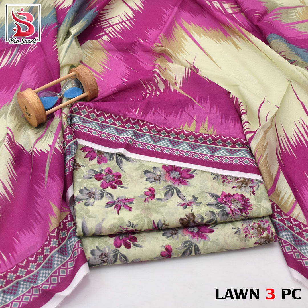 BIN SAEED LAWN 3PC COLLECTION 2026