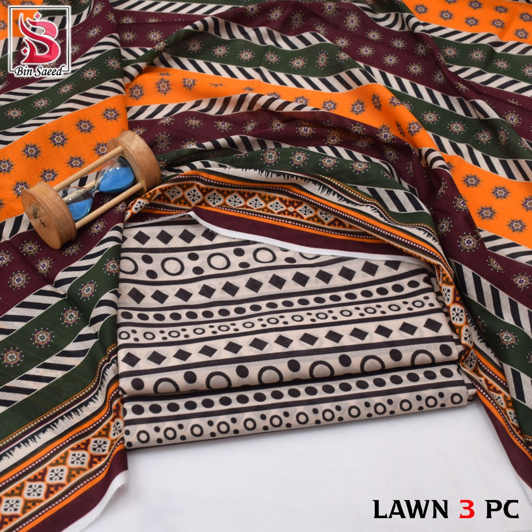 BIN SAEED LAWN 3PC COLLECTION 2026