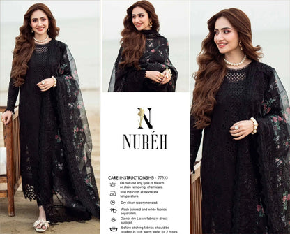 NUREH SUMMER EMBROIDED LAWN 3PC COLLECTION 2026