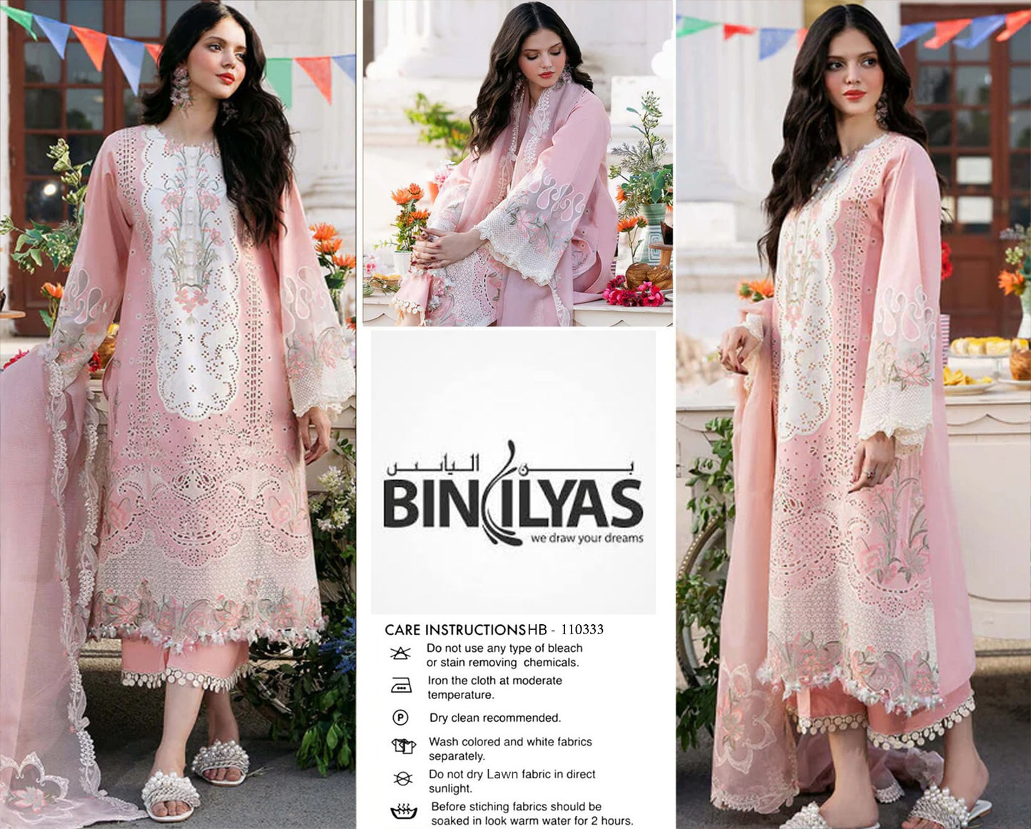 BIN ILYAS SUMMER EMBROIDED LAWN 3PC COLLECTION 2026