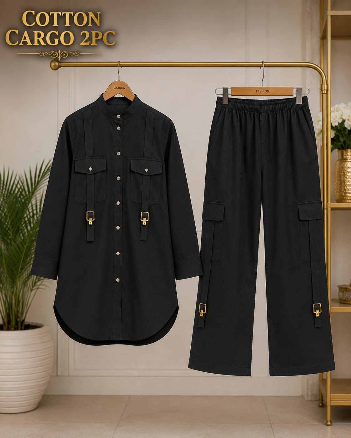 Cotton Cargo Pocket Style 2PC Stitch